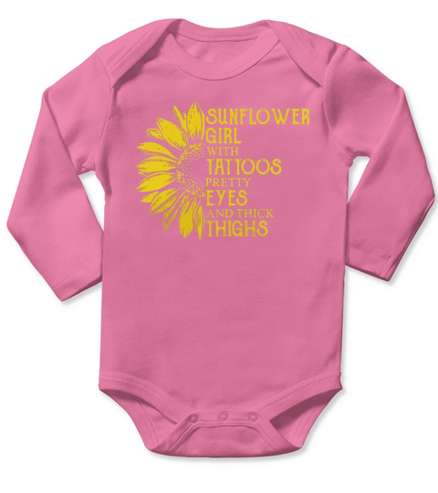 Sunflower girl with tattoos pretty eyes and thick thighs Long Sleeve Baby One-Piece