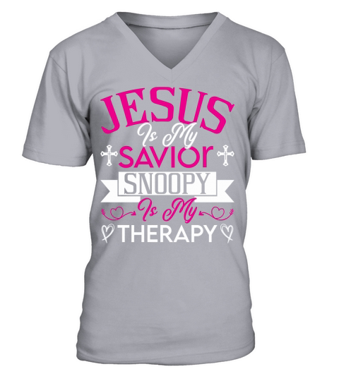 Jesus Is My Savior Snoopy 3 V-Neck T-shirt