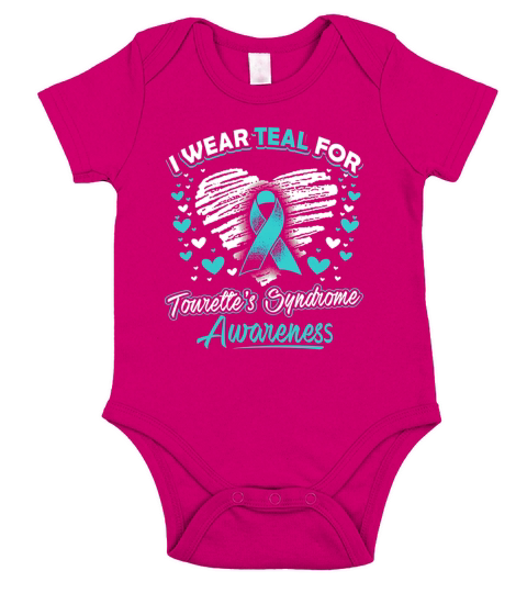 I Wear Teal For Tourettes Syndrome Aware Short Sleeve Baby One-Piece