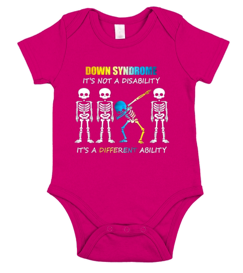 Down Syndrome It’s Not A Disability It’s A Different Ability Skeleton Dabbing shirt - Unisex Long Sleeve Short Sleeve Baby One-Piece
