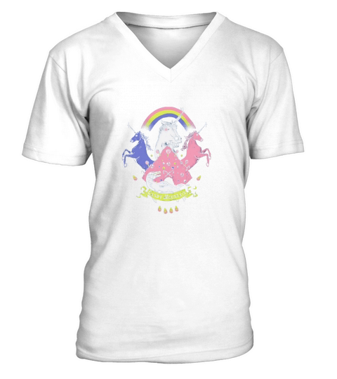 Candy mountain unicorn t shirt funny humour Large Navy V-Neck T-shirt