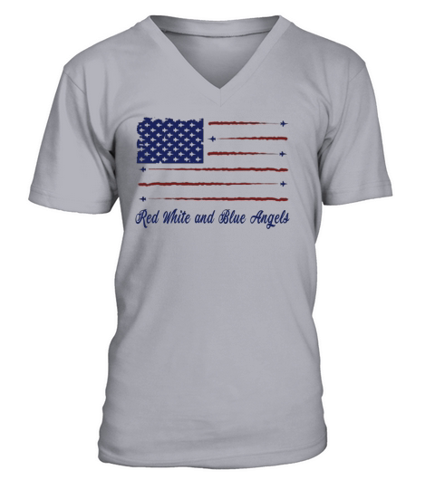 American flag red white and blue angels shirt - Ladies Flowy Tank V-Neck T-shirt