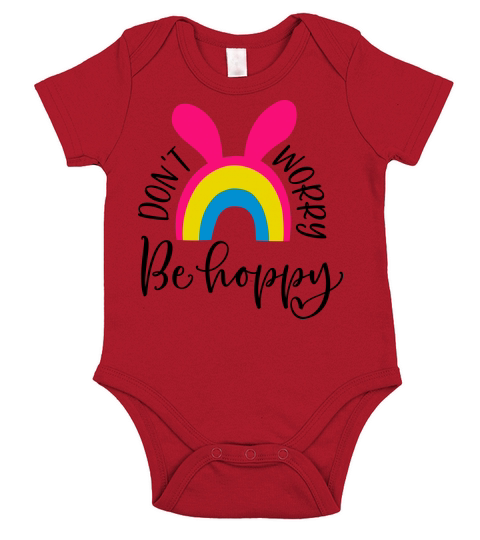 dont worry be hoppy Short Sleeve Baby One-Piece
