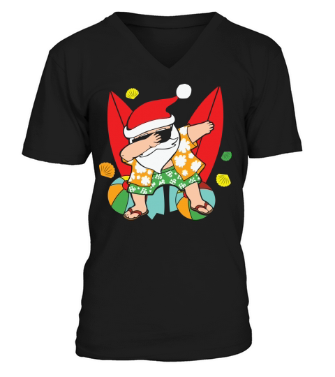 Dabbing Santa Xmas in July V-Neck T-shirt