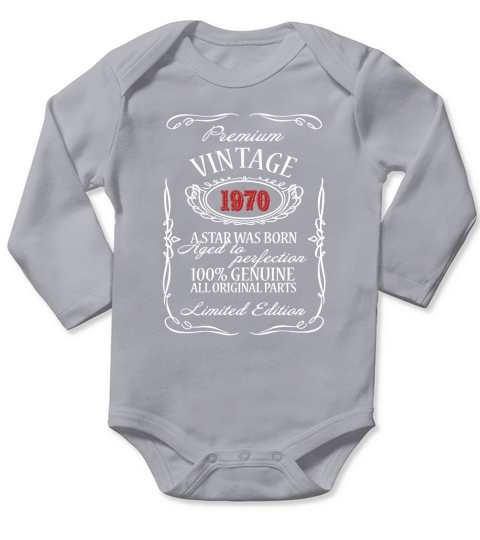 Vintage 1970 Birthday Gift Idea Long Sleeve Baby One-Piece