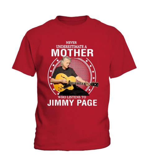 Unterschätze niemals eine Mutter, die Jimmy Page zuhört Kids T-Shirt