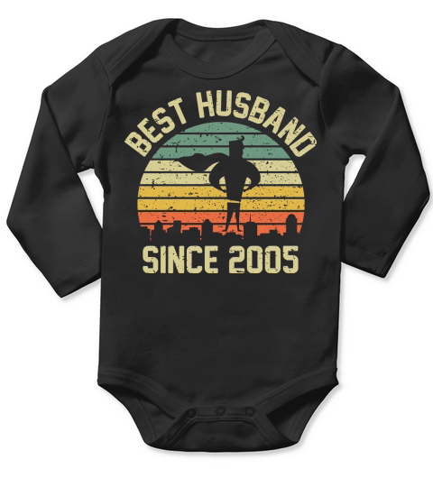 Wedding Anniversary Best Husband SINCE 2005 Long Sleeve Baby One-Piece