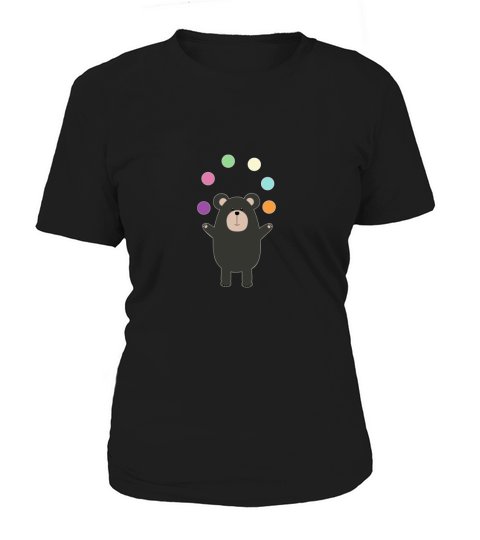 Black Bear juggling Womens Fitted VNeck TShirt SHIRT Women's T-Shirt