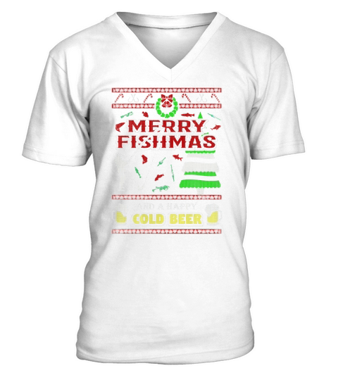Merry Fishmas Cool TShirt  Sweatshirt Hoodie For Who Fishing Lovers V-Neck T-shirt