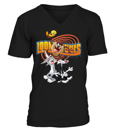 Looney Tunes Bugs Taz Tweety Sylvester V-Neck T-shirt