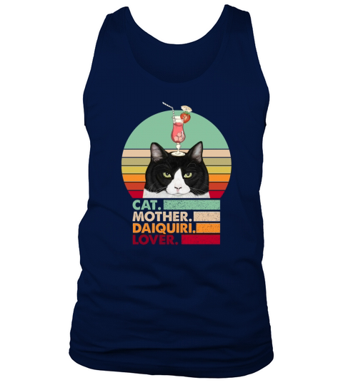 Retro Vintage Cat Mother Daiquiri Lover Funny Cat Tank Top Unisex