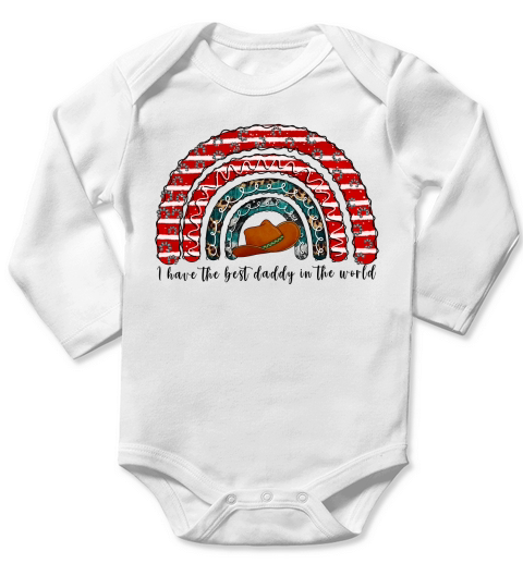 I have the best daddy in the world sublimation Long Sleeve Baby One-Piece
