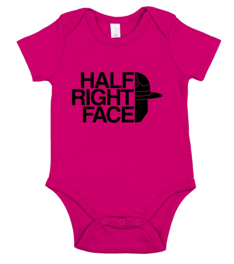 Half Right Face Short Sleeve Baby One-Piece
