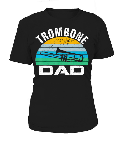 Retro Vintage Trombone Dad Funny Music Fathers Day Gift T-Shirt Women's T-Shirt