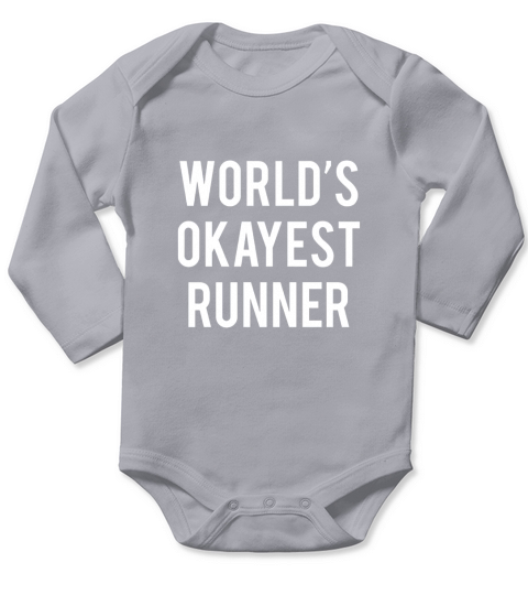 Worlds Okayest Runner Long Sleeve Baby One-Piece