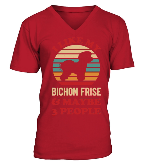 Funny Bichon Frise V-Neck T-shirt