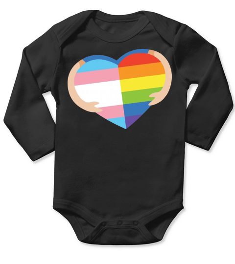 Heart with transgender for pride Long Sleeve Baby One-Piece