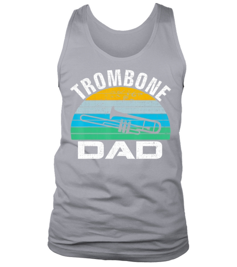 Retro Vintage Trombone Dad Funny Music Fathers Day Gift T-Shirt Tank Top Unisex