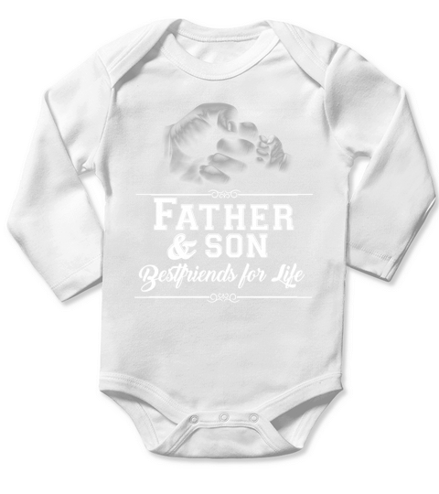 Mens Father Son Friends Fist Bump Long Sleeve Baby One-Piece