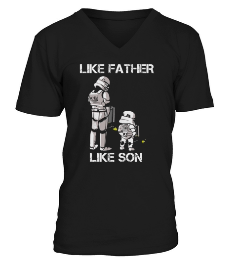 Like Father Like Son Stormtrooper Peeing shirt V-Neck T-shirt