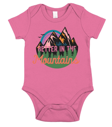 Life is better in the mountains Short Sleeve Baby One-Piece