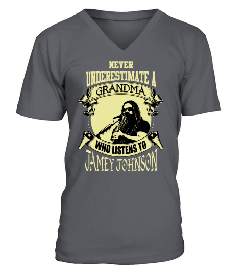 Never Underestimate A Grandma Who Listens To Jamey Johnson V-Neck T-shirt
