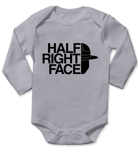 Half Right Face Long Sleeve Baby One-Piece