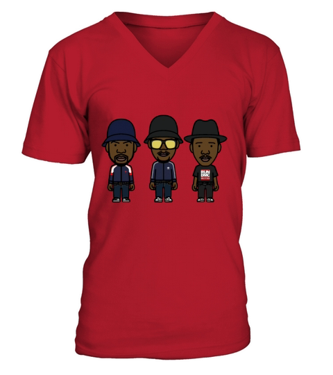 RUN DMC Cartoon V-Neck T-shirt