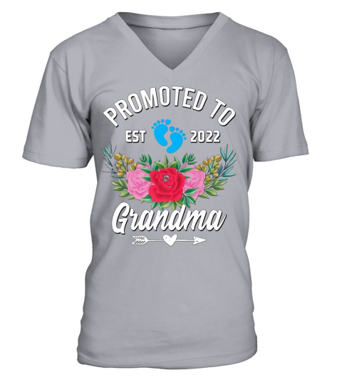 Promoted To Grandma Est 2022 Cute New Grandmother of a Boy Premium T Shirt V-Neck T-shirt