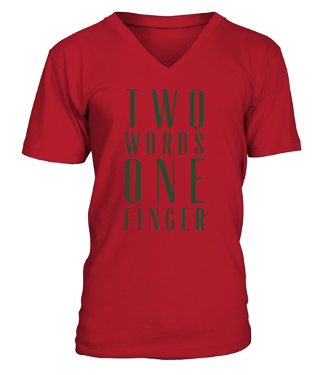 TWO WORDS ONE FINGER  Kids V-Neck T-shirt