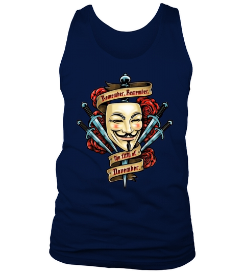 V For Vandetta Remember The Fifth Of November Tank Top Unisex
