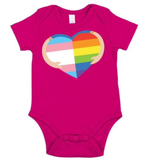 Heart with transgender for pride Short Sleeve Baby One-Piece