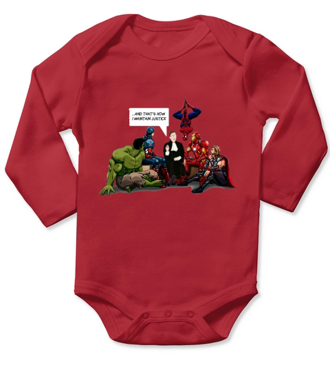 Ruth Bader Ginsburg Maintains Justice T-Shirt Long Sleeve Baby One-Piece