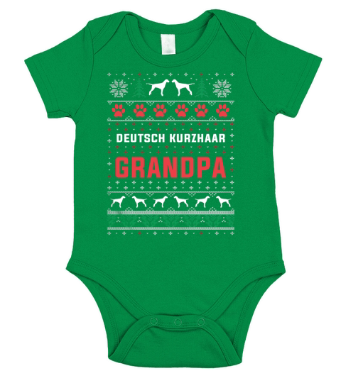 Deutsch Kurzhaar Grandpa Christmas Sweater Sweatshirt Short Sleeve Baby One-Piece
