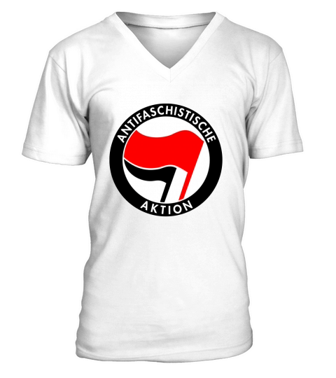 Vintage Germany Antifaschistische Aktion Anti Fascist T Shirt V-Neck T-shirt