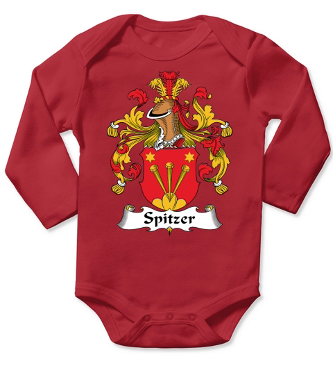 Spitzer Family Crest German Family Crests Long Sleeve Baby One-Piece