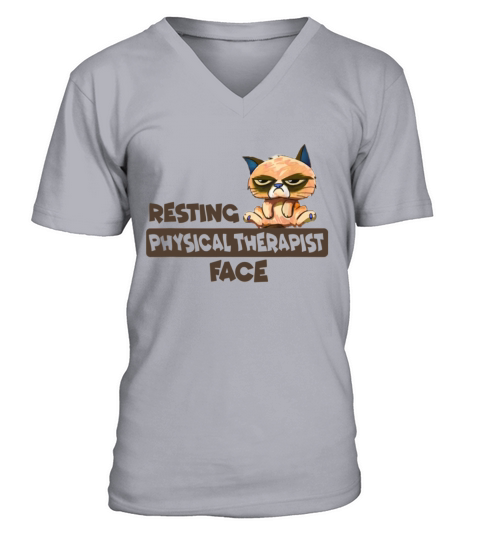 Resting Physical Therapist Face Cat shirt - Coffee Mug (colored) V-Neck T-shirt