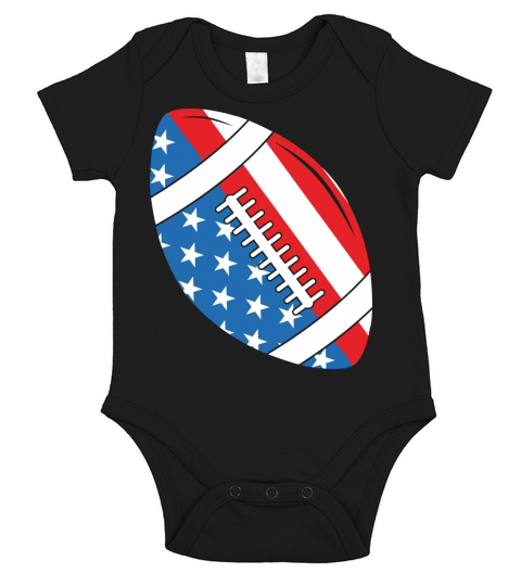 Football Ball 4th Of July Short Sleeve Baby One-Piece