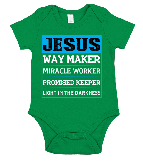 Jesus way maker miracle worker promised keeper light in the darkness(1) Short Sleeve Baby One-Piece