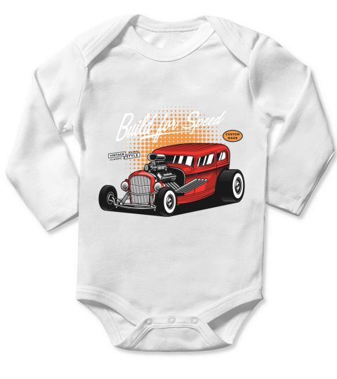 Vintage Car Build for speed Long Sleeve Baby One-Piece