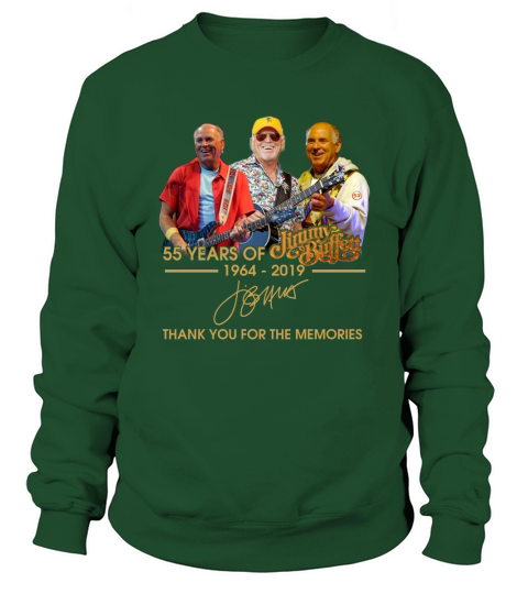 55 years of Jimmy Buffett 1964-2019 thank you for the memories Sweatshirt Unisex