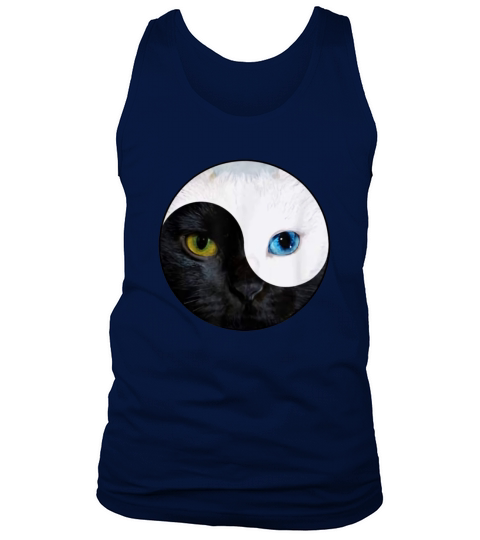 Yoga Black And White Cat Gift Womens Yin Yang Face Cat Meditation - Ladies Flowy Tank Tank Top Unisex