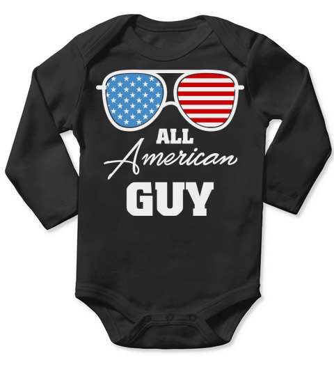 All American Guy Sunglasses USA Long Sleeve Baby One-Piece