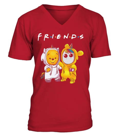 Friends Pooh and Unicorn shirt V-Neck T-shirt