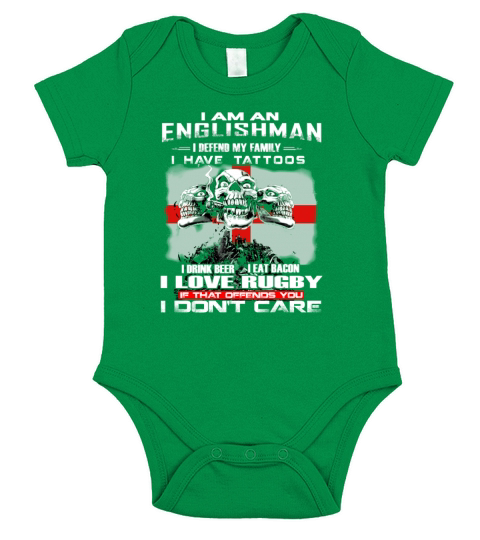 I AM AN ENGLISHMAN - LOVE RUGBY Short Sleeve Baby One-Piece