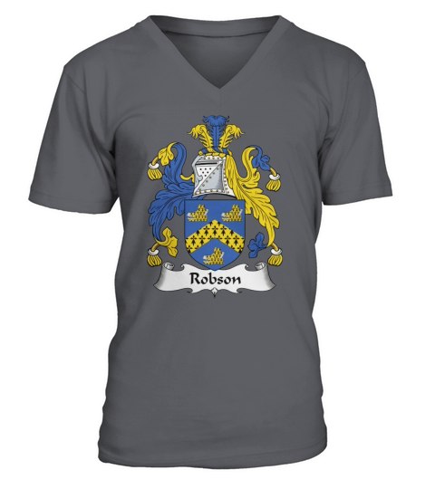 Robson Family Crest British Family Crests V-Neck T-shirt