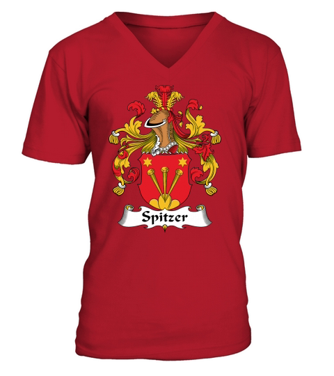 Spitzer Family Crest German Family Crests V-Neck T-shirt