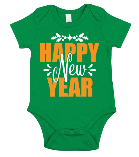 Happy new year(3) Short Sleeve Baby One-Piece