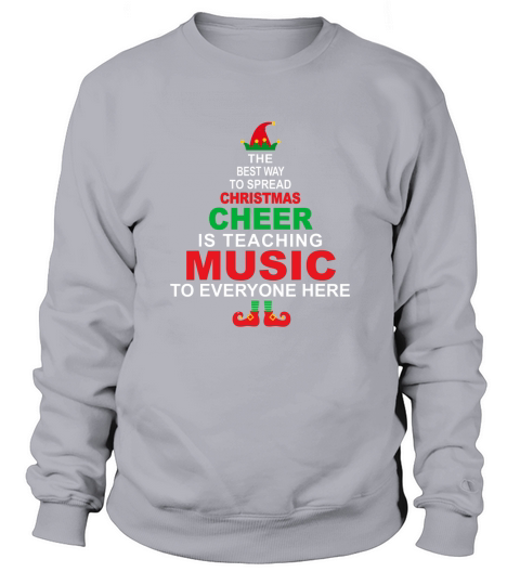 Music Teacher Christmas Elf Cheer Sweatshirt Unisex