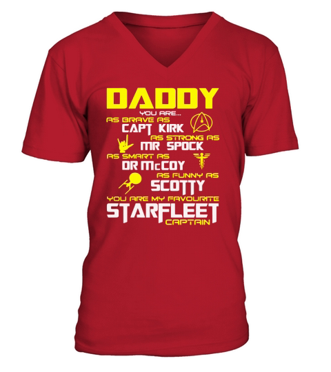 Daddy Super star Dad Papa Hero Fathers Day Gift Trek Shirts T Shirt V-Neck T-shirt